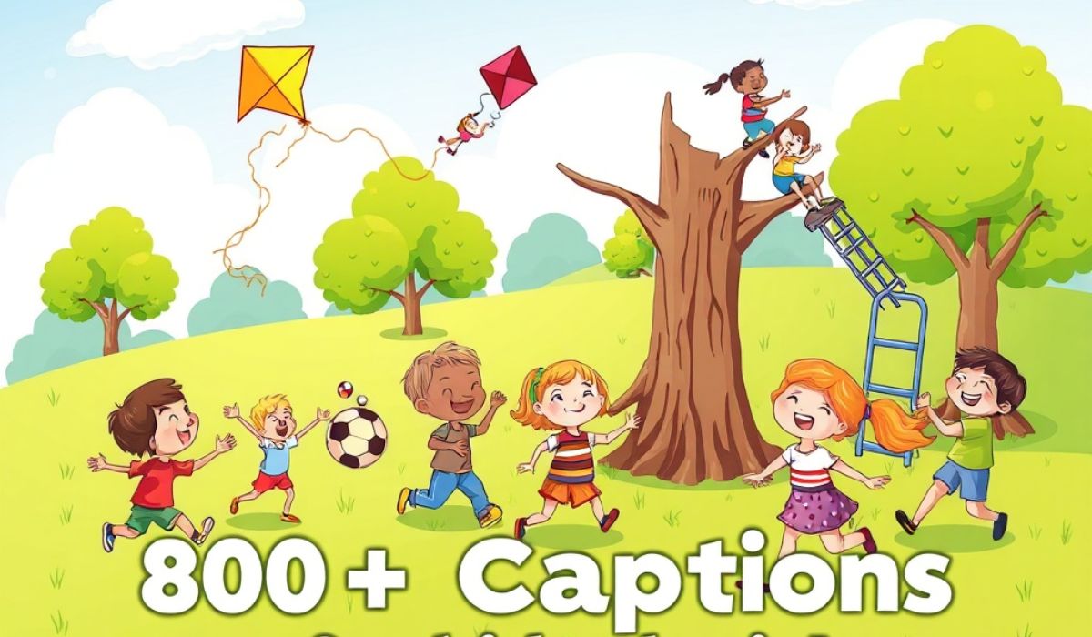 _800+ Caption ForKids Playing