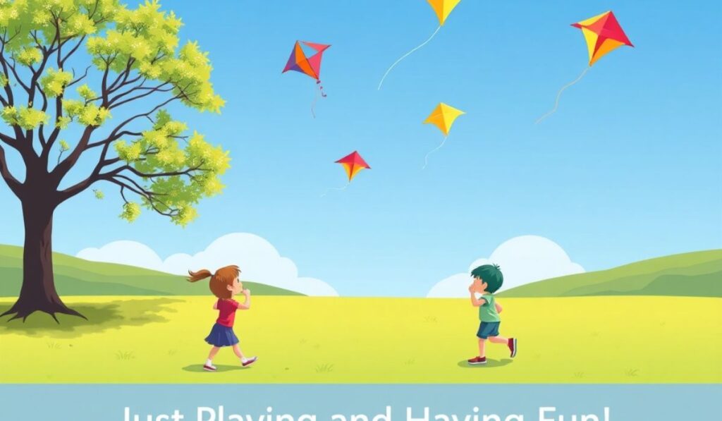 Simple Yet Sweet Caption for Kids Playing